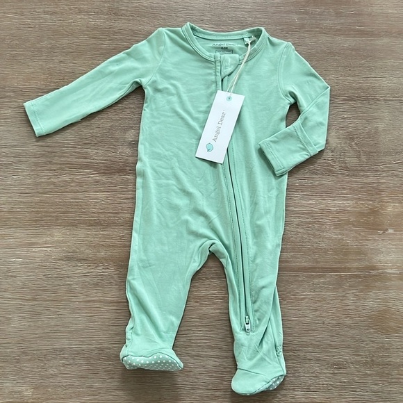 Angel Dear Other - Angel Dear light green pistachio bamboo footie sleeper 0-3 3-6 months